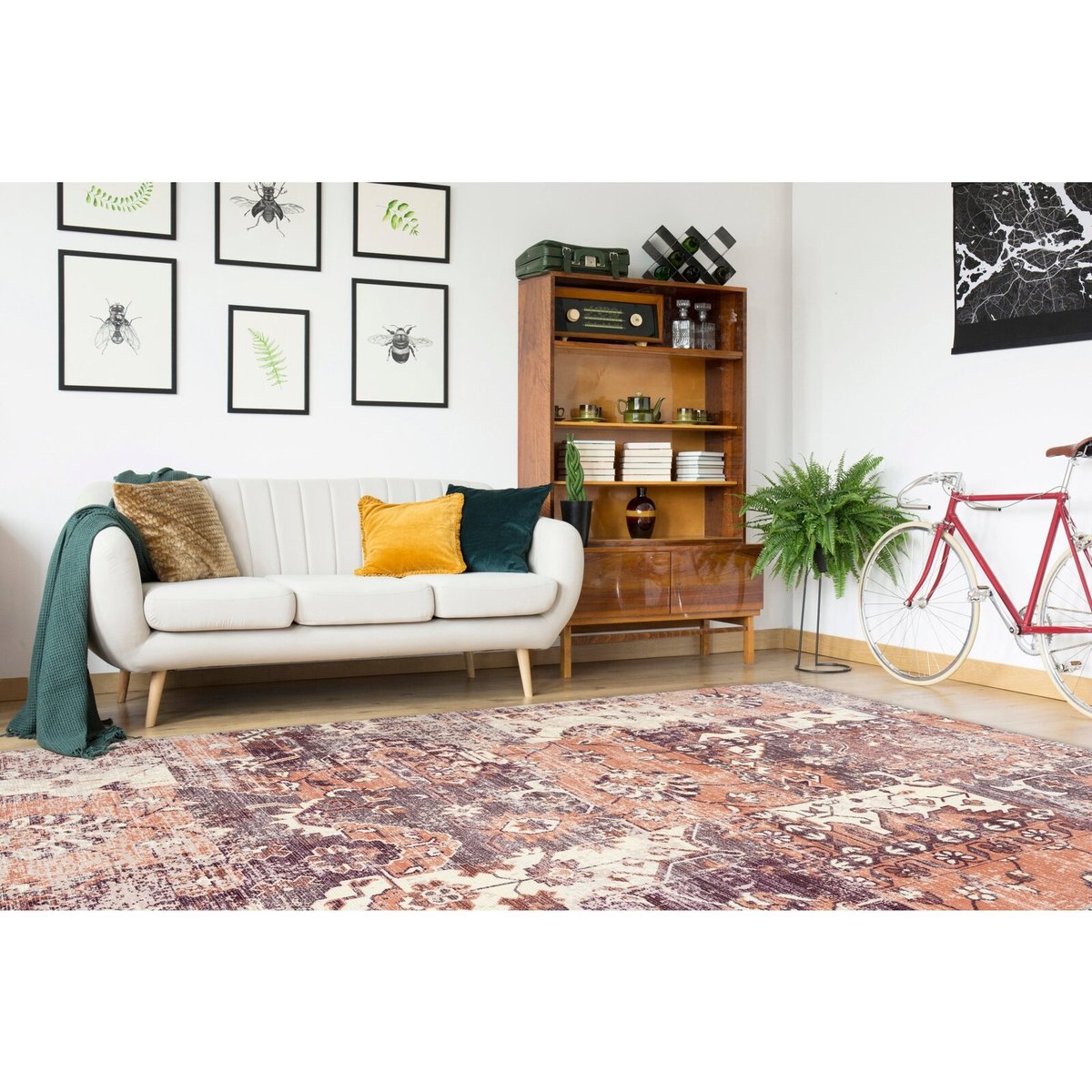 Tapis rectangulaire en coton, INDIANA multicolore, marron, ARTE ESPINA