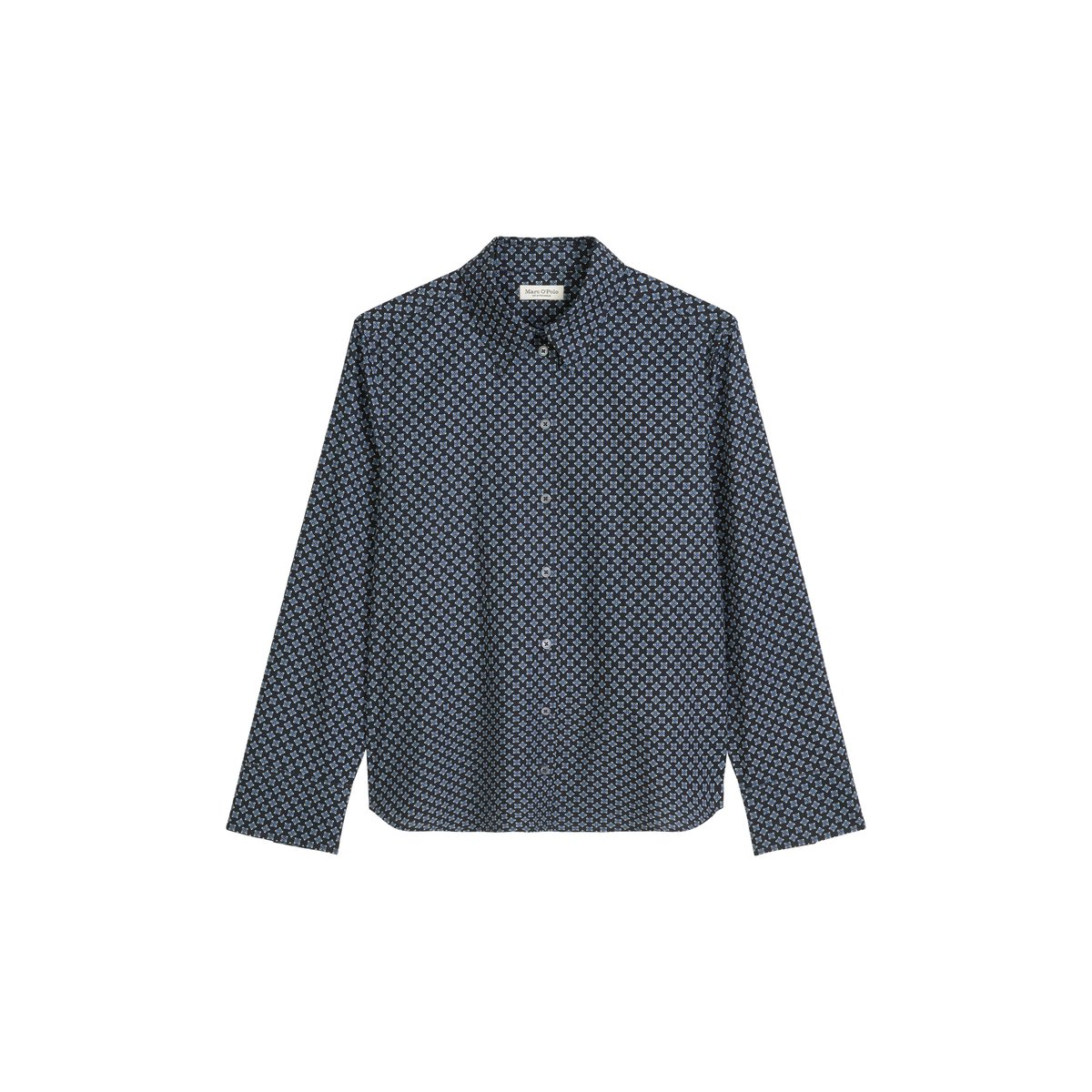 Blouse A-Shape en popeline Papertouch bleu, MARC O'POLO