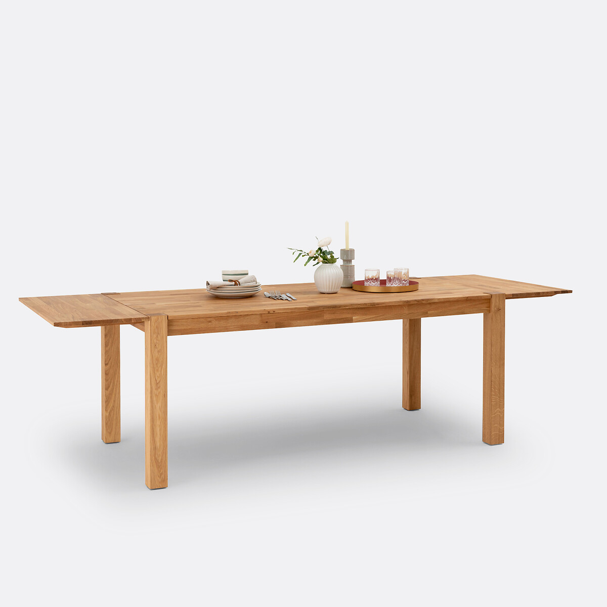 Mesa de jantar extensível em carvalho, 6 a 10 lugares, ADELITA carvalho, LA REDOUTE INTERIEURS