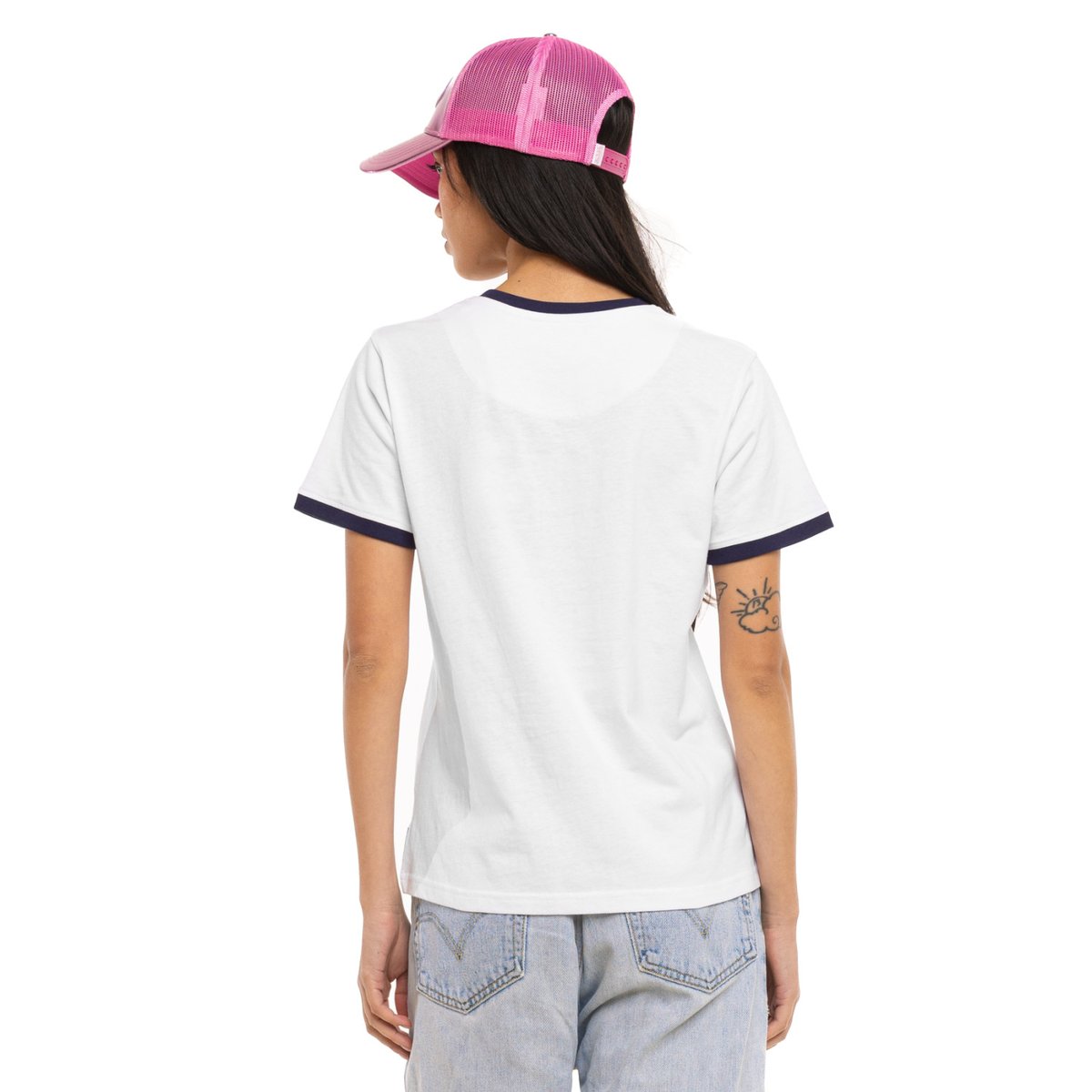 Tee Shirt en coton GROOVY blanc/rose/violet, VON DUTCH