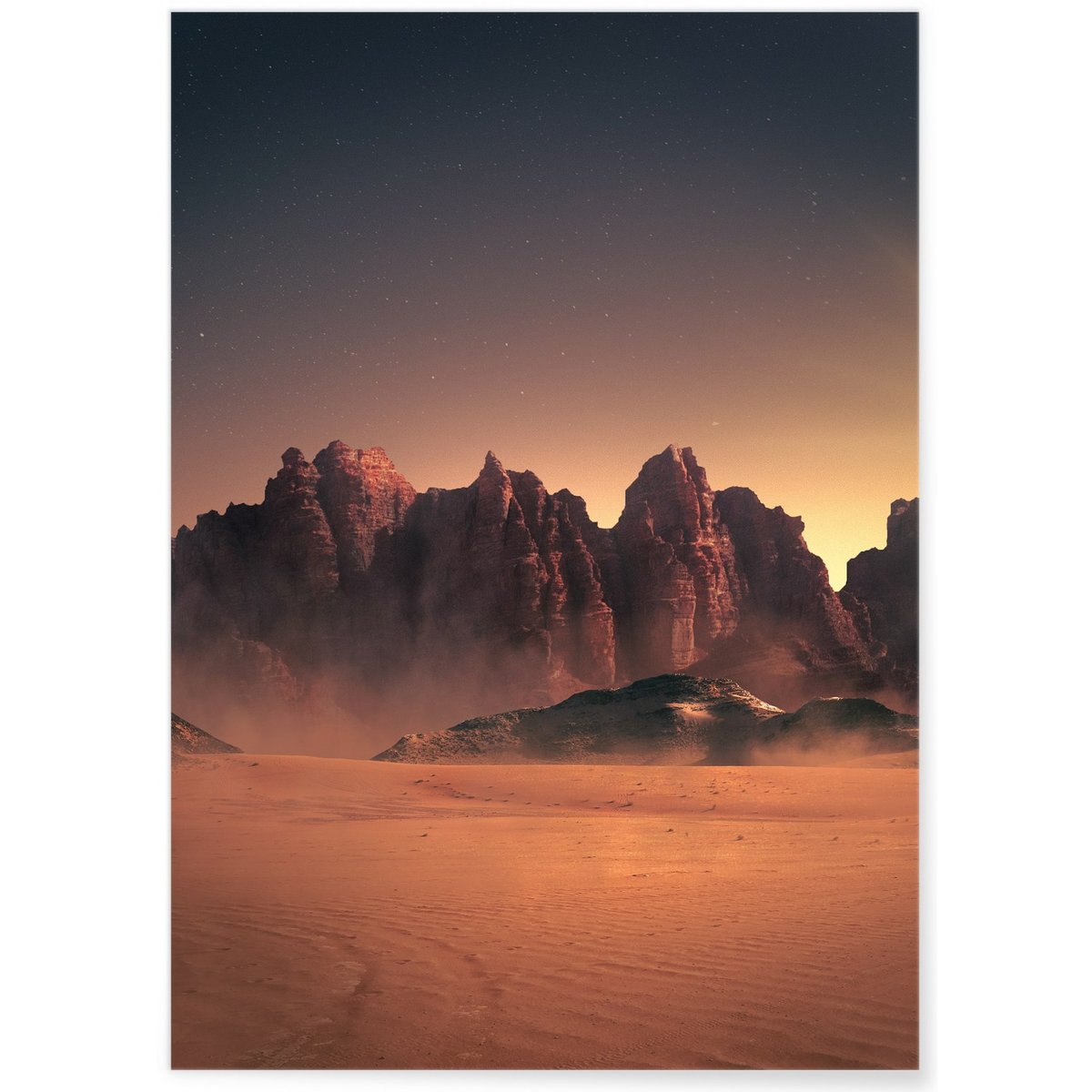 Poster Mars Landscape blanc, L'AFFICHERIE