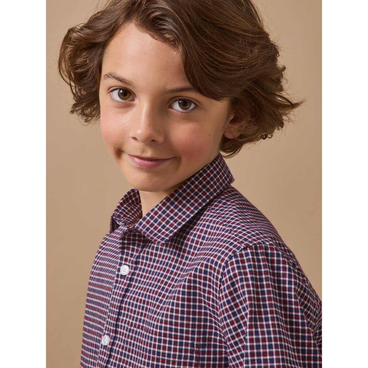 Chemise carreaux effet flanelle carreaux bordeaux, CYRILLUS