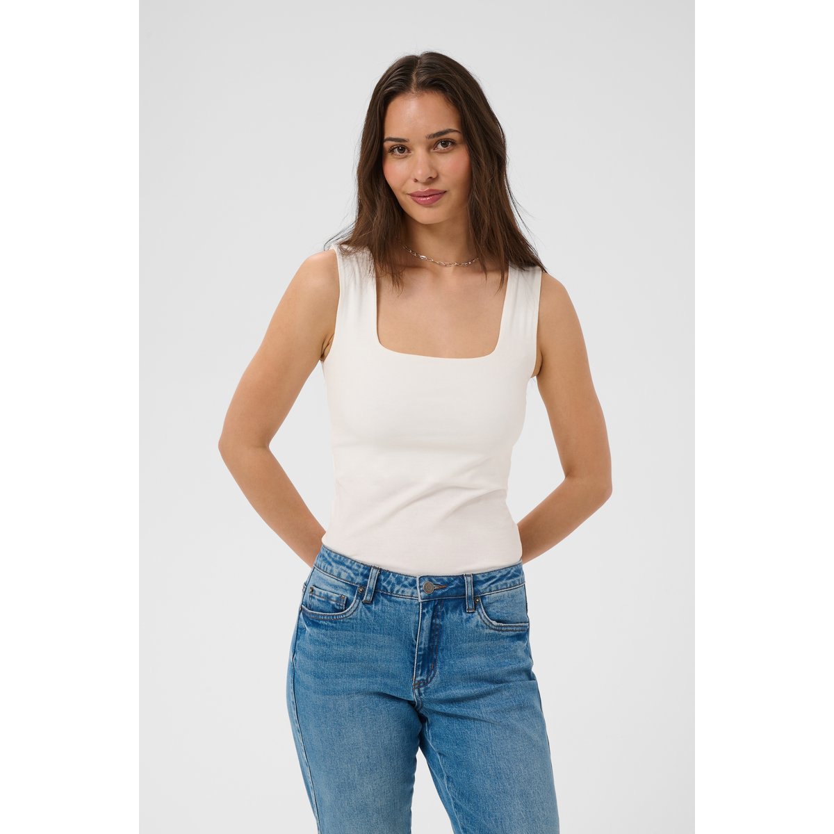Jersey sans-manches blanc chalk, KAFFE