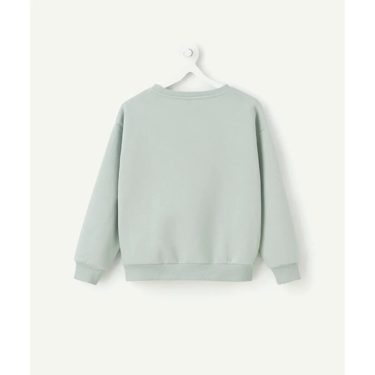Sweat de gola redonda, com mensagem em estampado leopardo verde, TAPE A L'OEIL