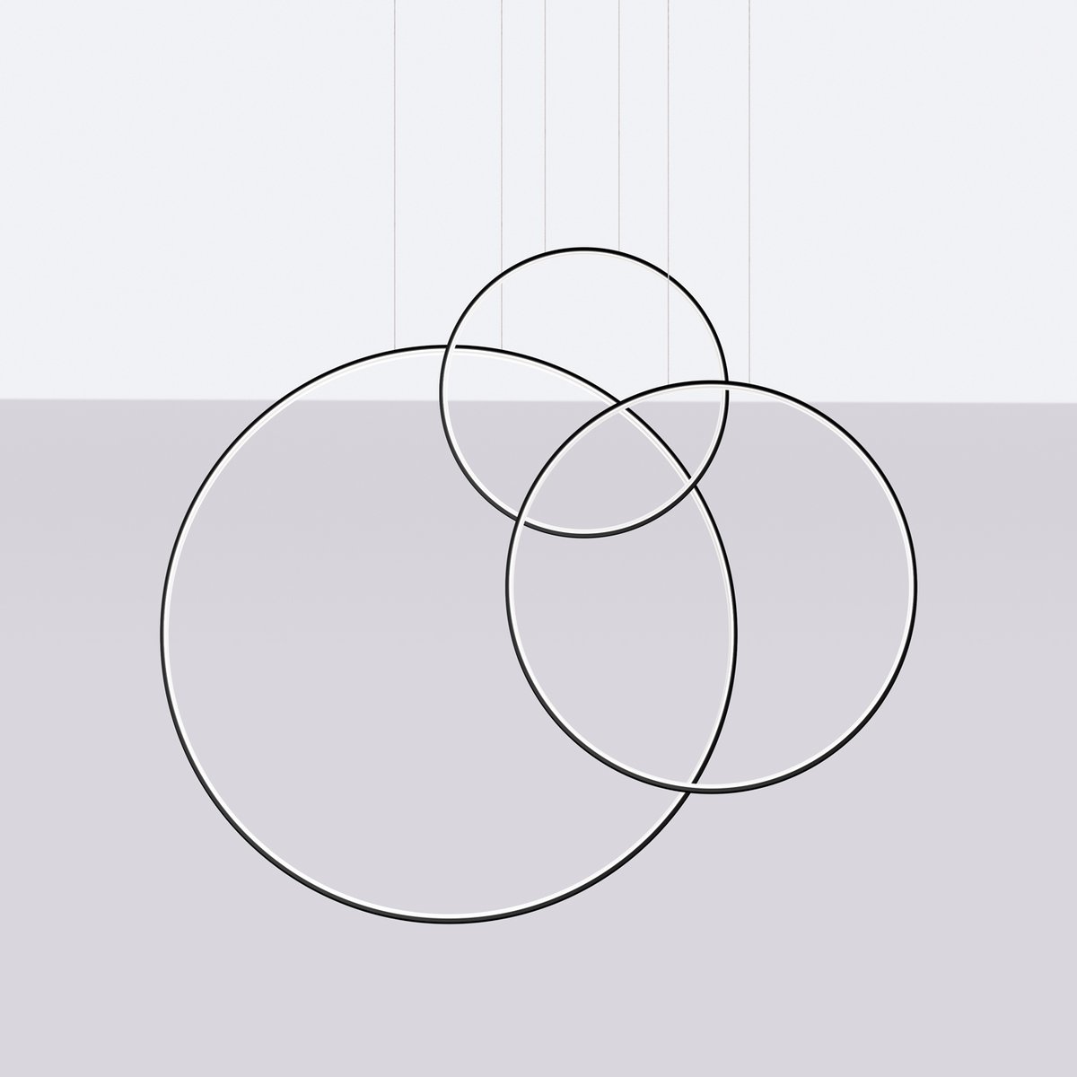 Suspension Aluminium Noir LED 3 Rio noir, EDEN