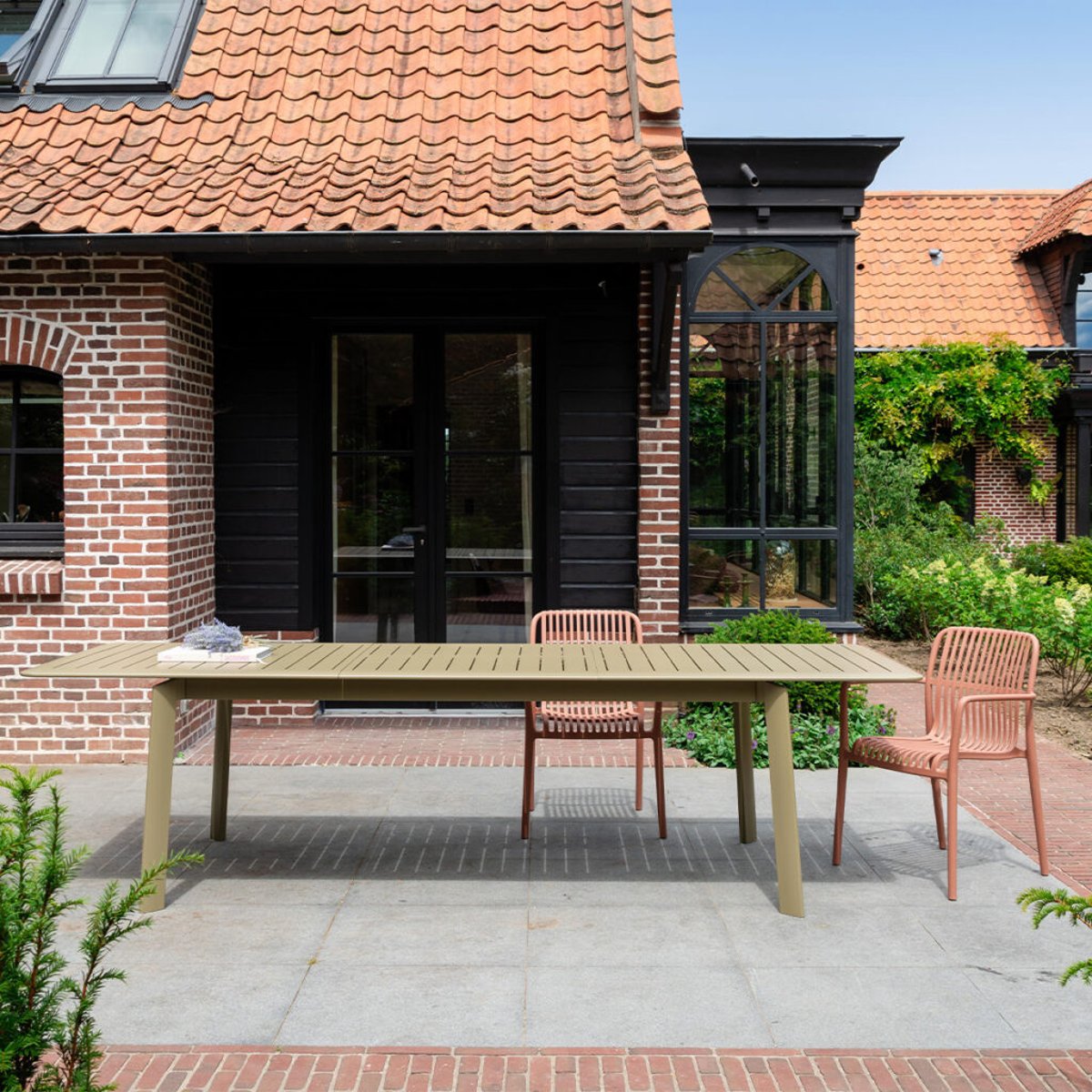 Table extensible de jardin 6/10p en aluminium Kaki clair HAVANA kaki clair, WILSA GARDEN
