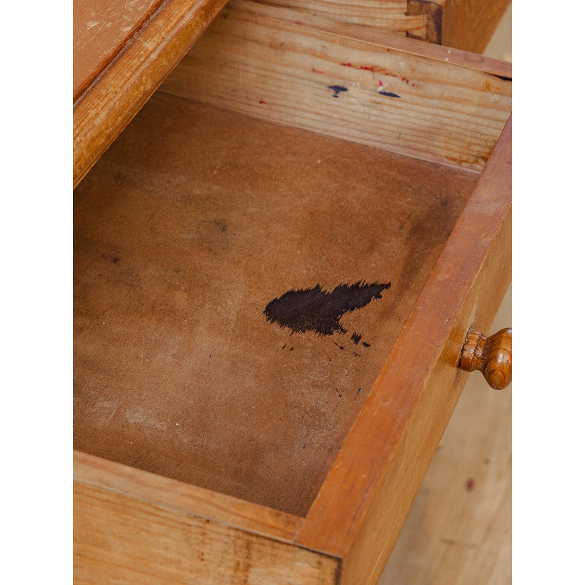 Coiffeuse vintage en bois clair Louise N°259 - Bon état bois clair, DEBONGOUT