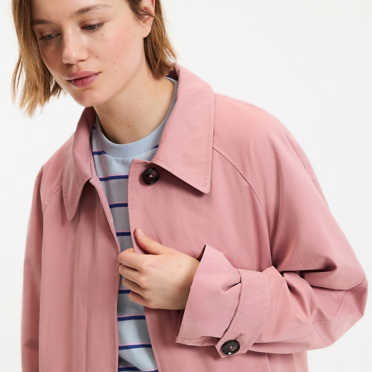 Trench oversize boutonné, Signature MAURICE bois de rose, LA REDOUTE COLLECTIONS