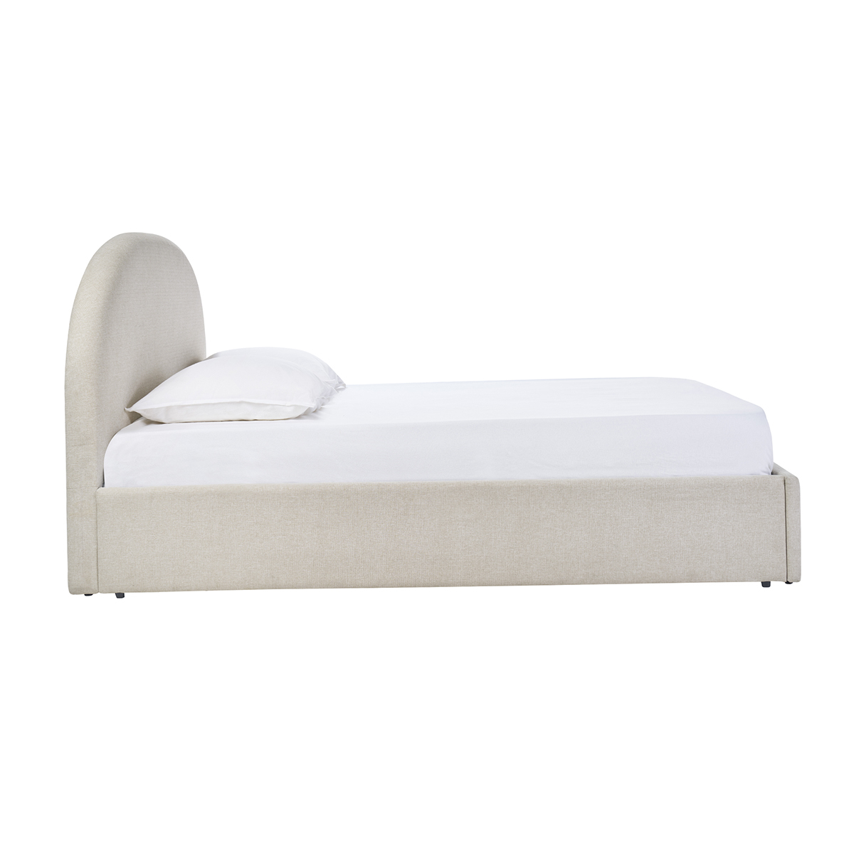 Lit coffre 2 places 160x200 cm en tissu beige OREN beige, MILIBOO