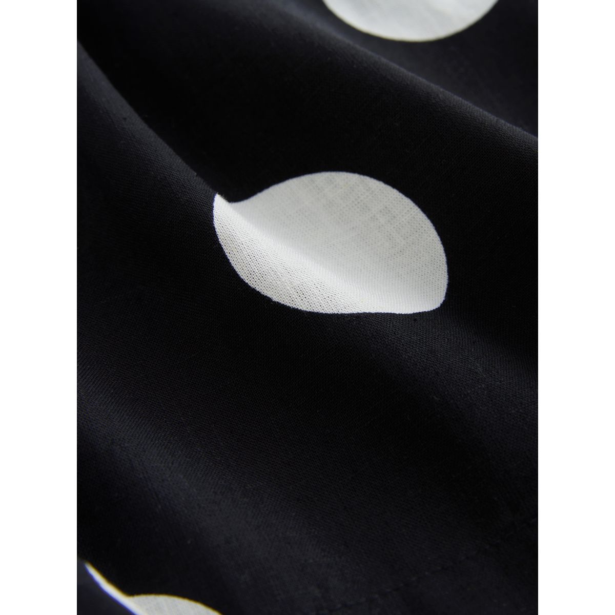Short en lin mélangé noir/pois blancs, NEXT