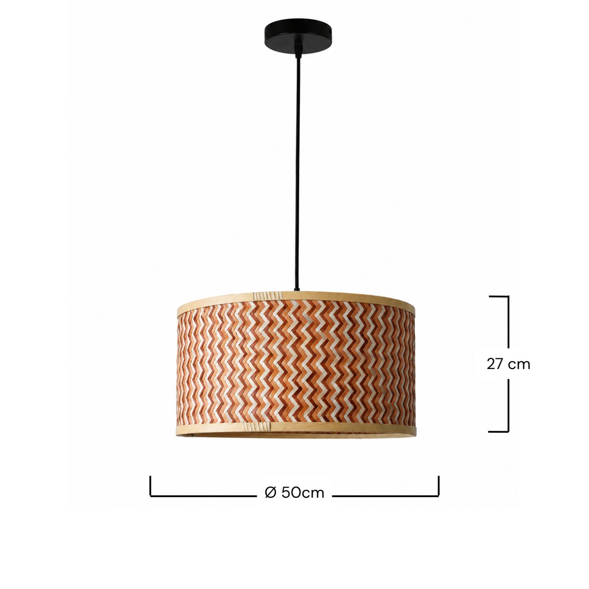 Suspension en bambou tressé 50 cm - PHIL multicolor, MAISON PAVANE