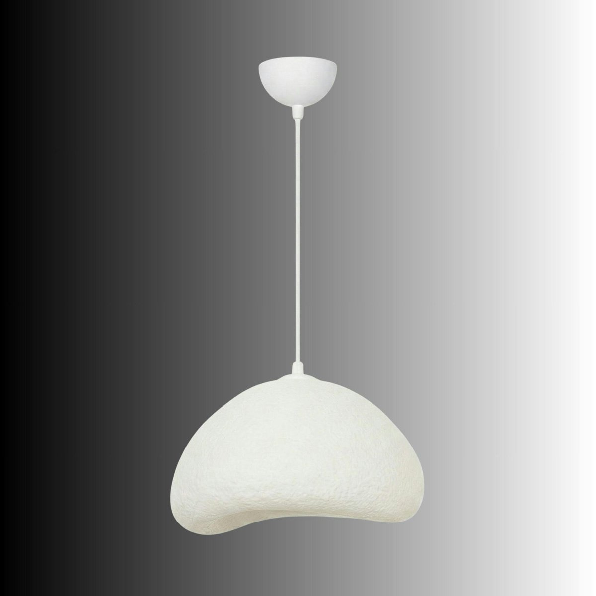 Suspension chambre blanche design organique 30 cm NOXIS blanc, PIER IMPORT