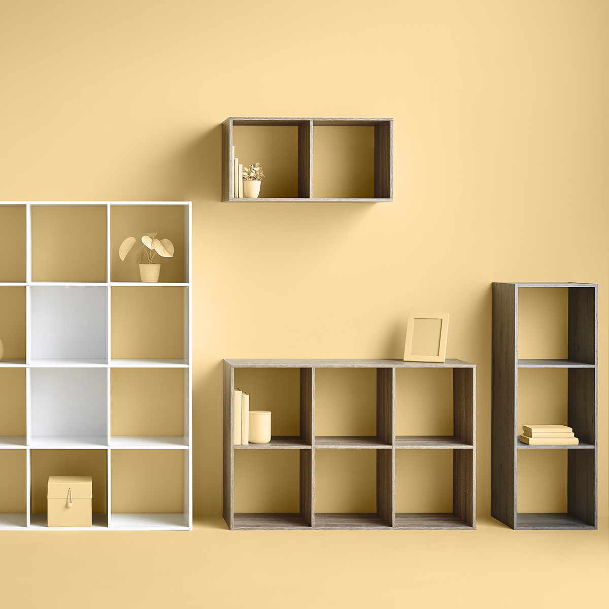 Étagère colonne 3 cases en bois et métal MIX'N MODUL marron, 5FIVE SIMPLY SMART