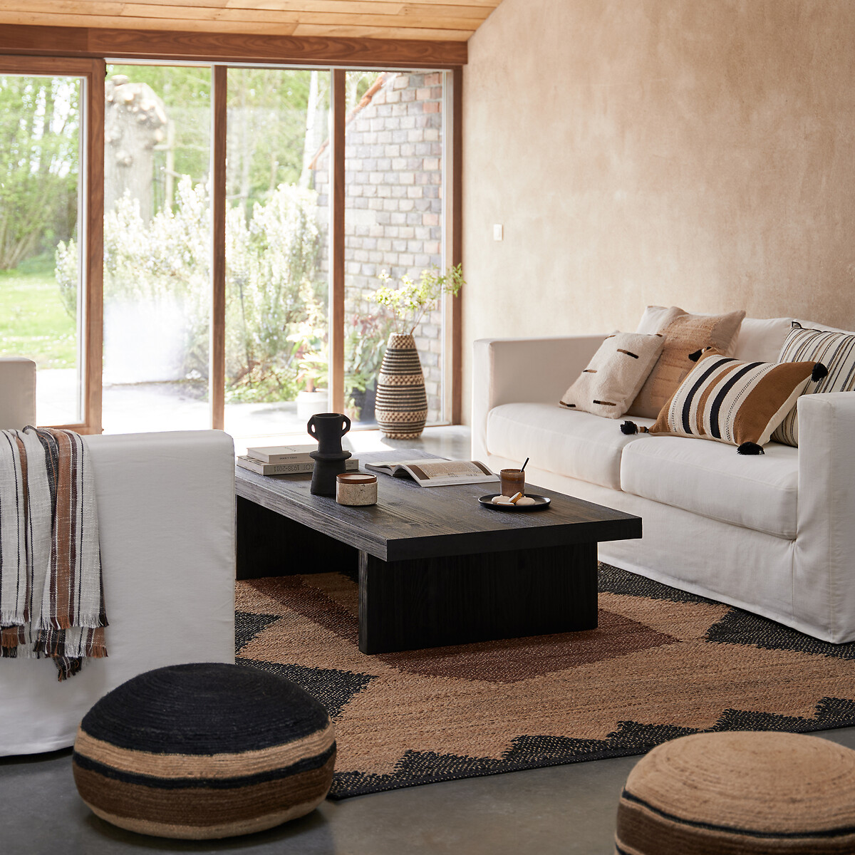 Table basse, en pin massif, MALIO noir, LA REDOUTE INTERIEURS