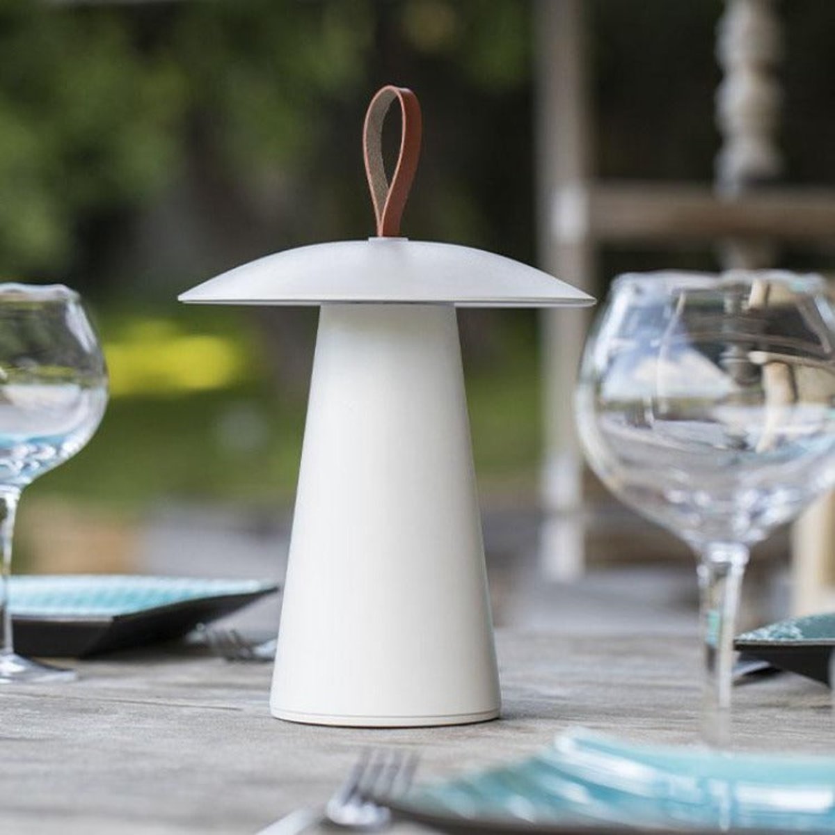Lampe de table sans fil FUNGY blanc, LUMISKY