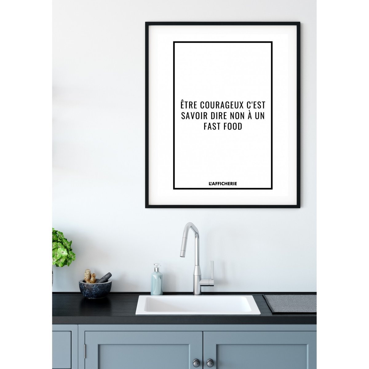 Affiche 'Être courageux...' blanc, L'AFFICHERIE