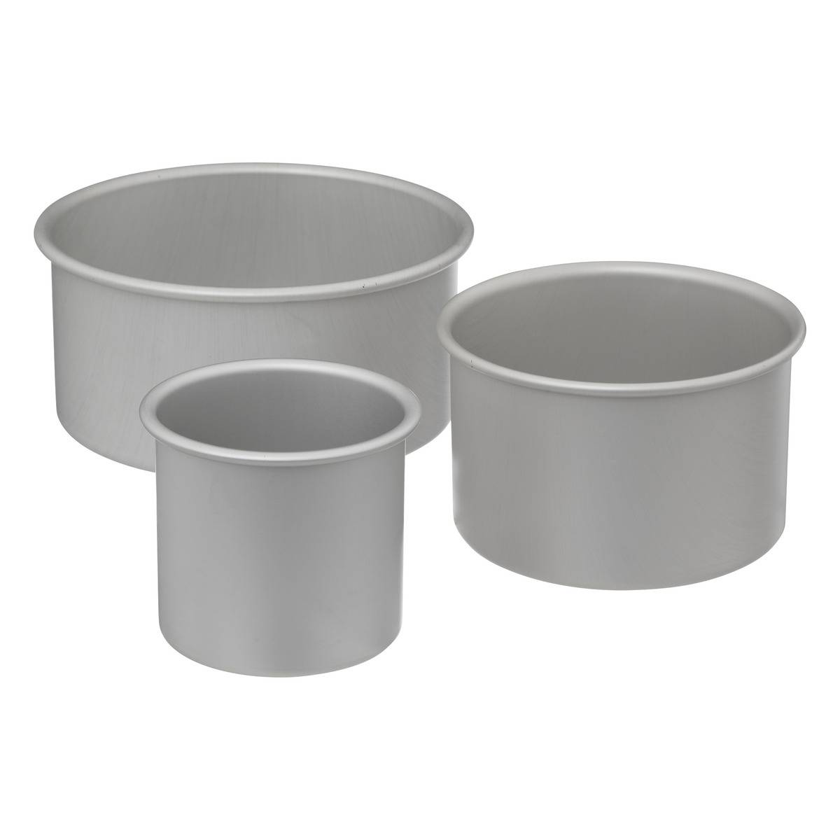 Lot 3 moules à gâteaux bord haut ESSENTIELS argent, 5FIVE SIMPLY SMART