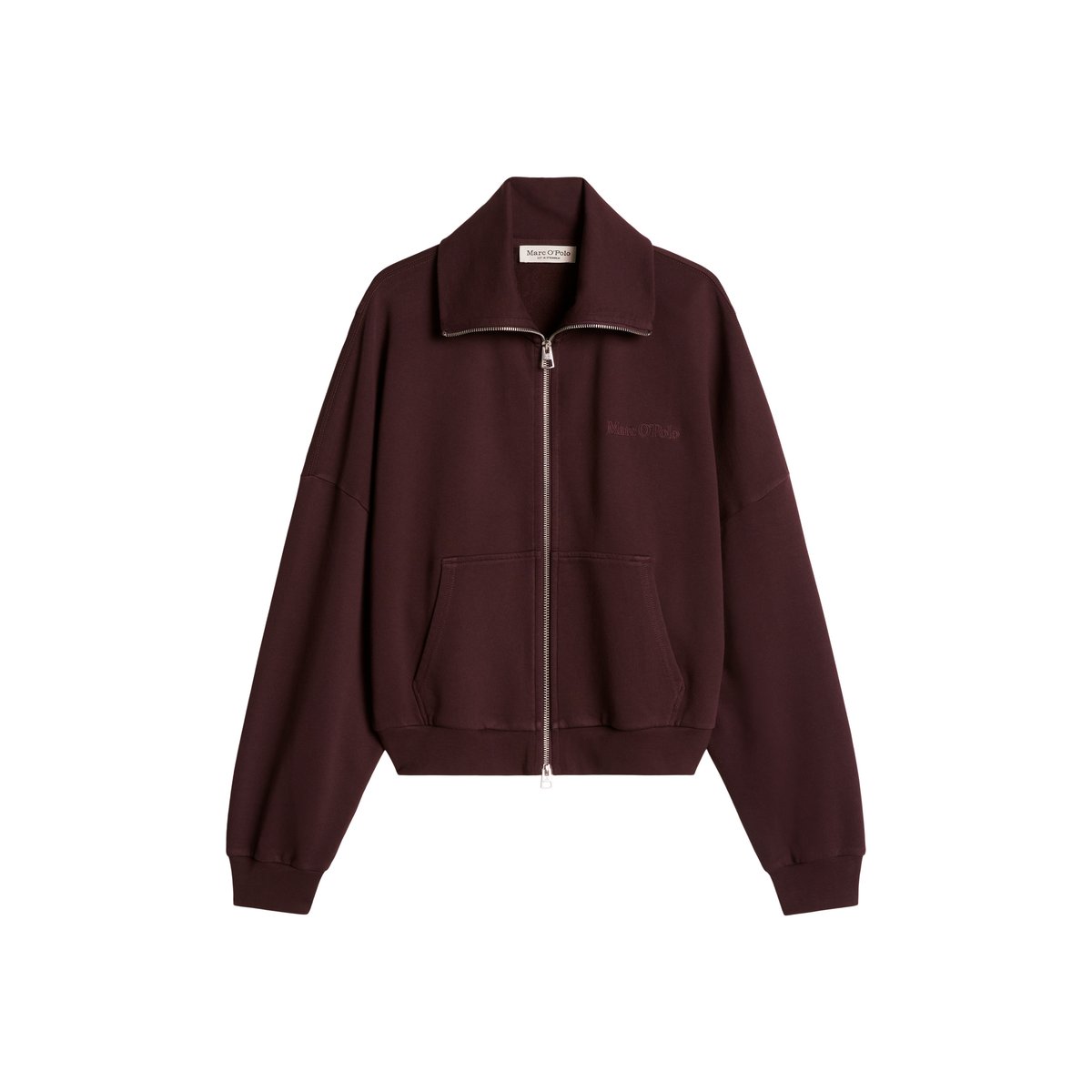 Veste sweat oversize avec du coton recyclé rouge, MARC O'POLO