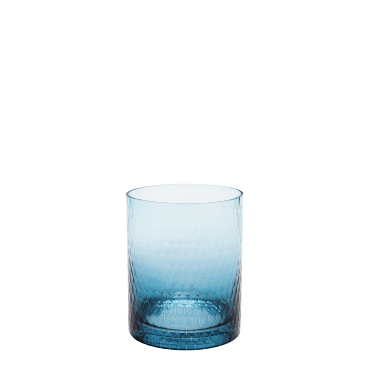 Photophore décoratif en verre H15 bleu, SIA DECO