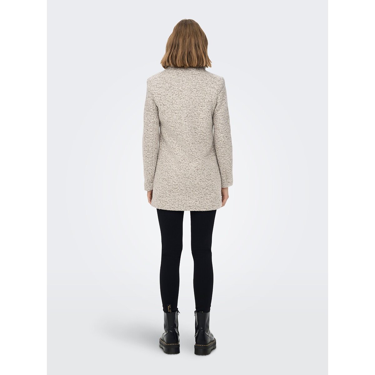 Manteau col montant, boutonné taupe, ONLY