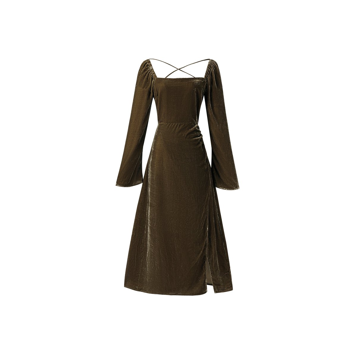 Robe longue THELMA marron glace, FRNCH