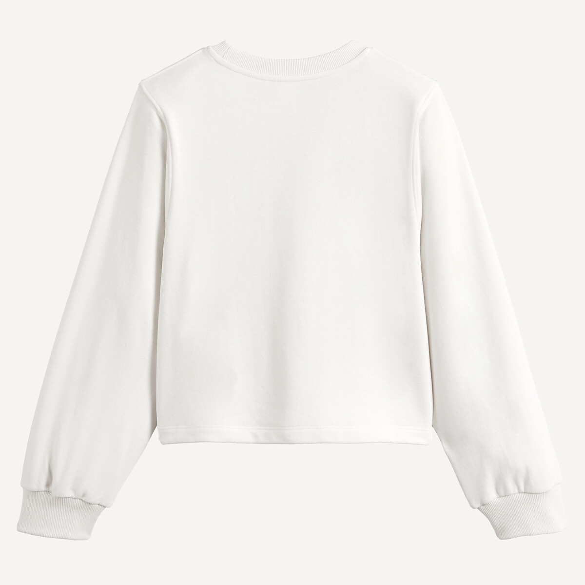 Printed Fleece Crew Neck Sweatshirt ecru , LA REDOUTE COLLECTIONS