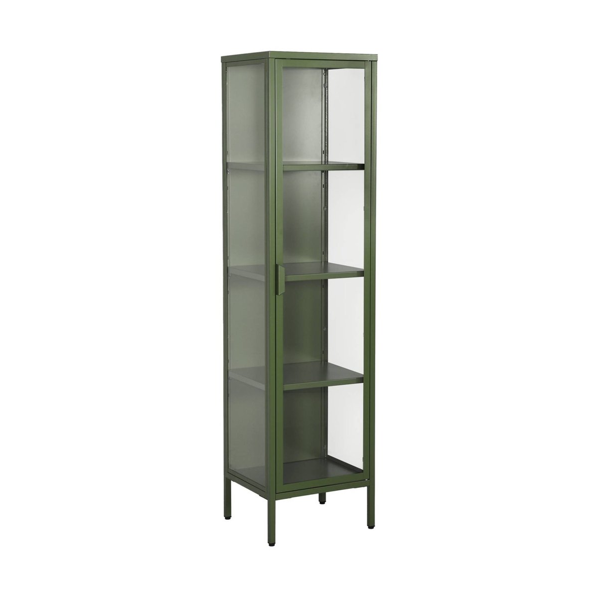 Buffet de rangement acier et verre trempé 1 porte 160cm ARKANSAS vert, SWEEEK