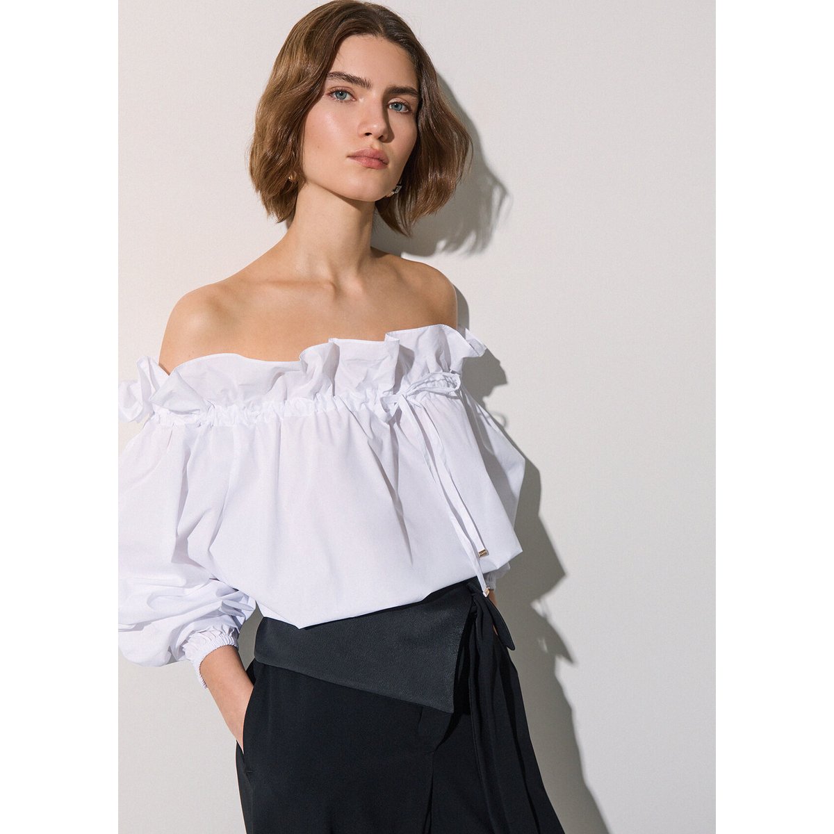 Blouse en popeline blanc optique, LIU JO