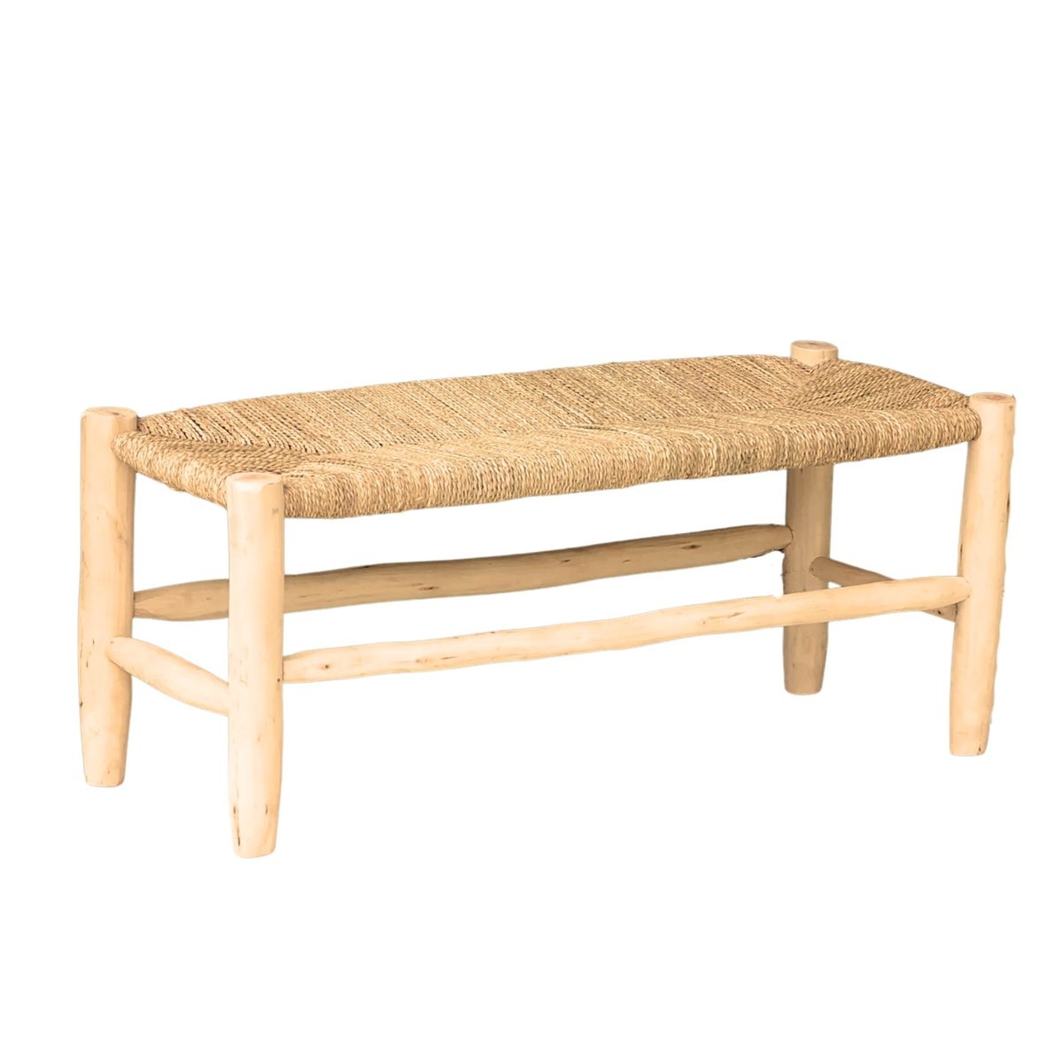 Banc Marocain Doum tressage central - LOJI naturel, HOME MAISON