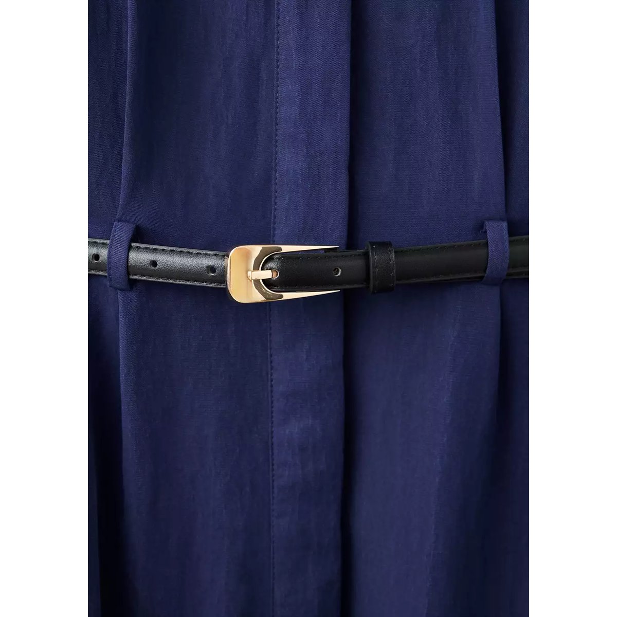 Robe chemise Lyocell bleu marine, MANGO