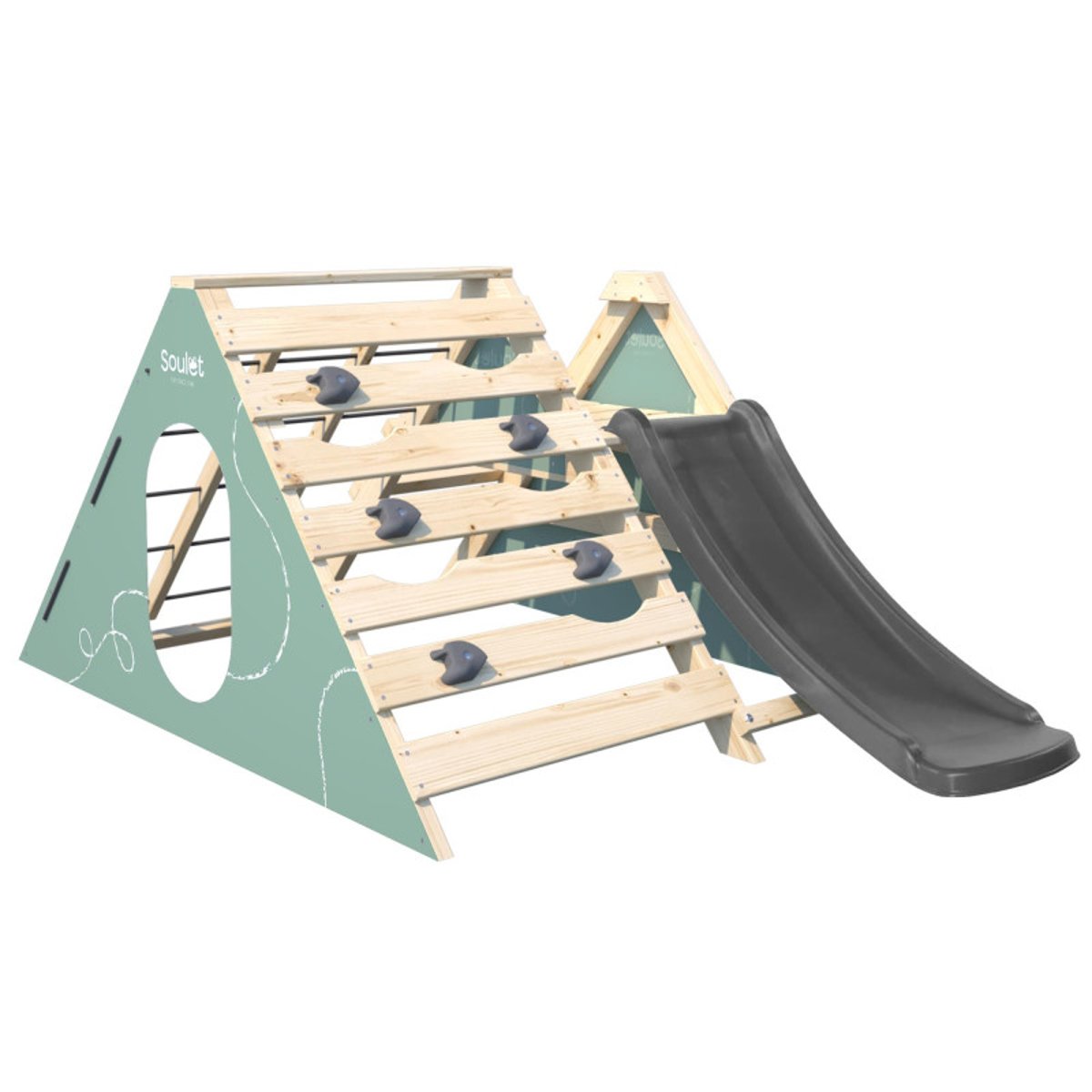 Station jeux bébé avec toboggan HERCULE marron, SOULET