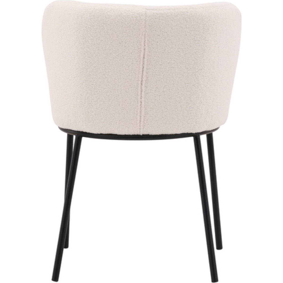 Chaise bouclette collection MUELLS blanc bouclette et noir, RECOLLECTION