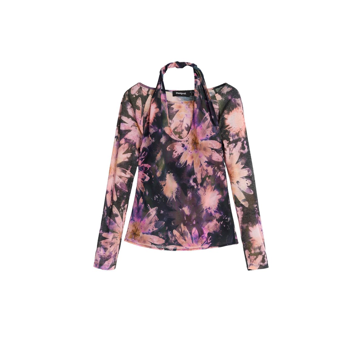 Blouse imprimée à manches longues bleu, DESIGUAL