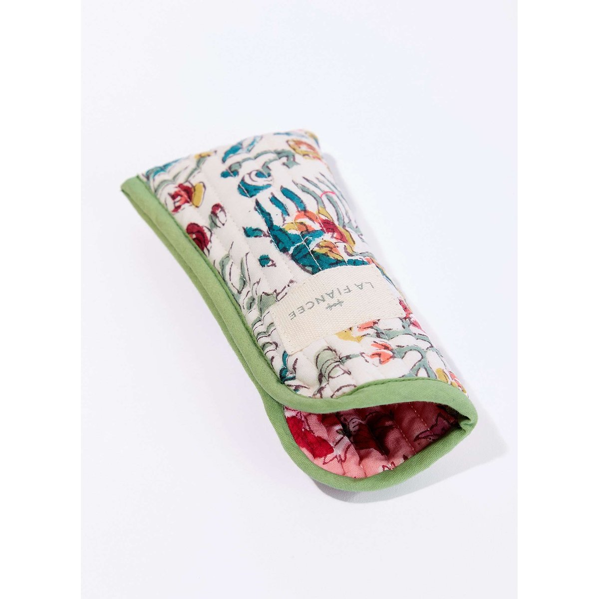 Pochette lunettes matelassée imprimée coton MIKEL ecru madina, LA FIANCÉE