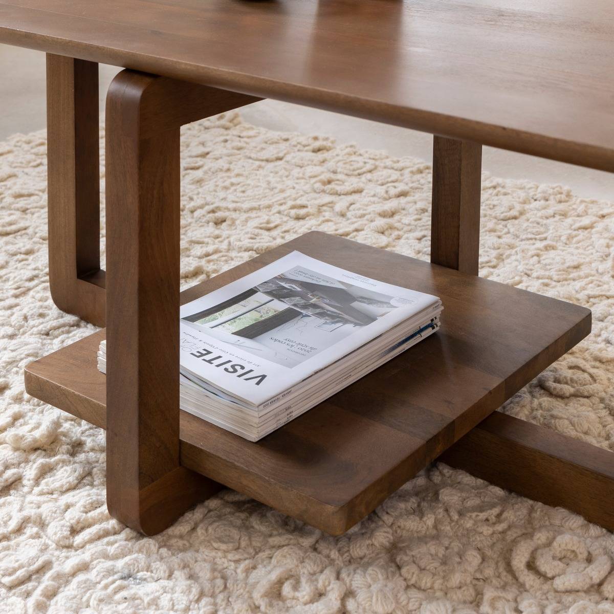 Table basse en bois de manguier ZOLA bois foncé, MADE IN MEUBLES