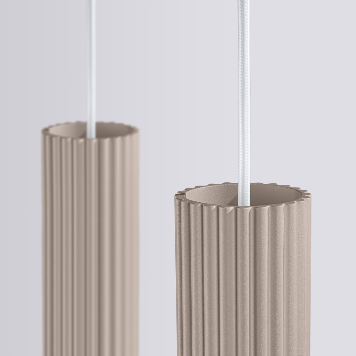 Suspension Aluminium Taupe GU10 2 Karbon marron, EDEN