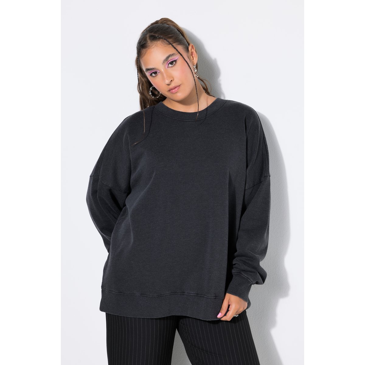 Sweat, coupe oversize, style vintage chiné anthracite, STUDIO UNTOLD
