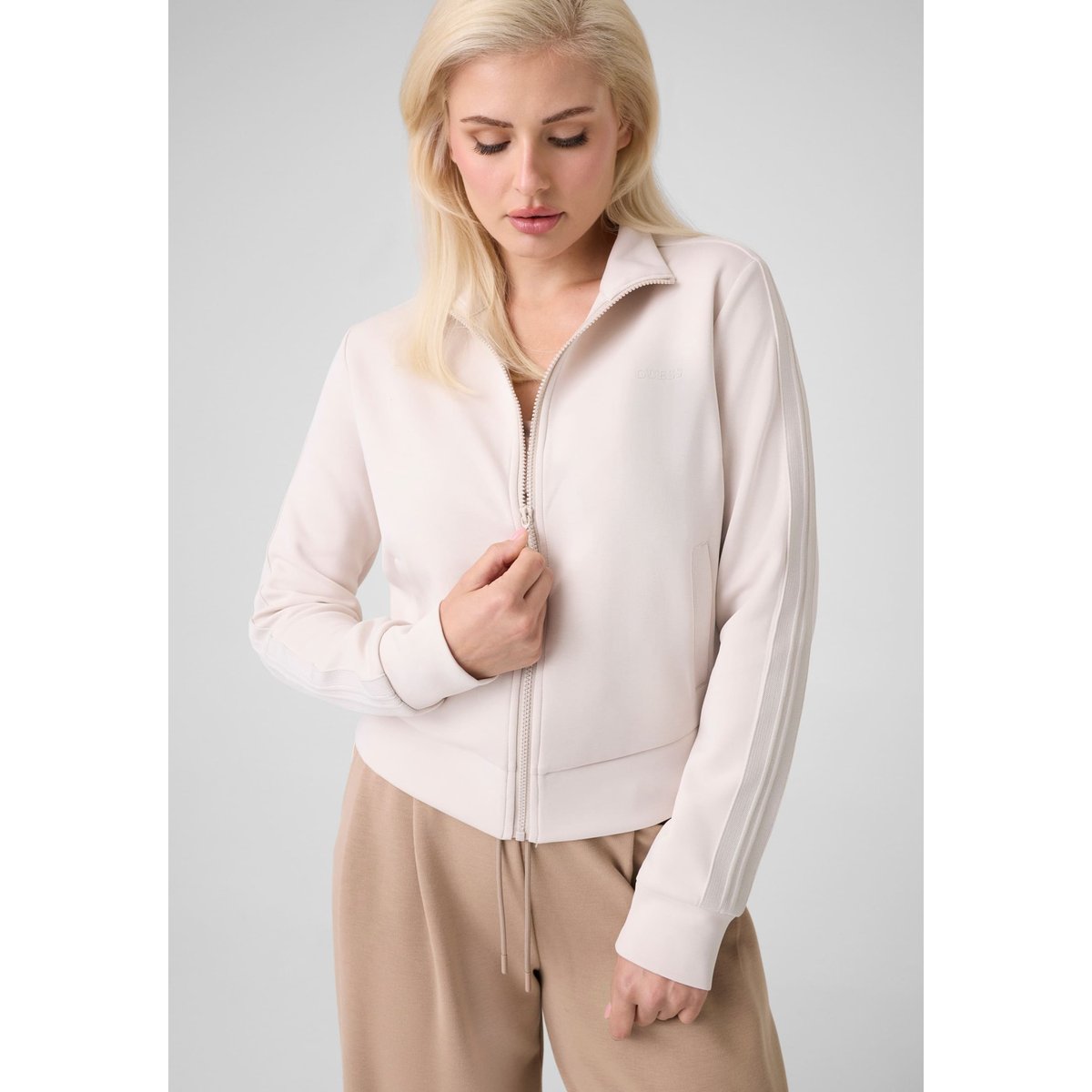 Sweatshirt À Col Montant beige, GUESS