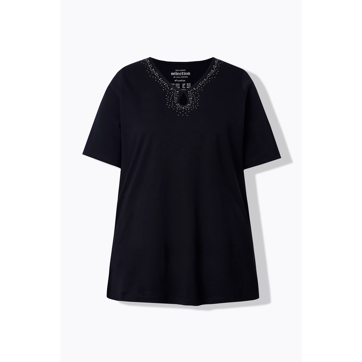T-shirt en coton Pima noir, ULLA POPKEN