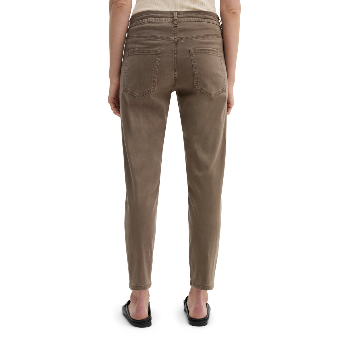 Pantalon modèle Theda boyfriend cropped avec TENCEL™ Lyocell marron, MARC O'POLO