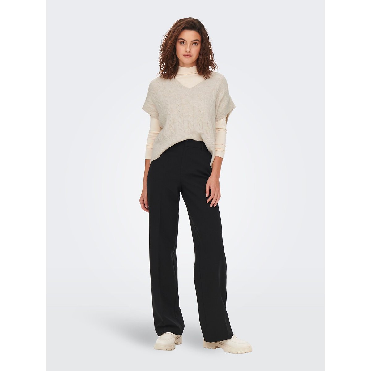 Pull a maniche corte beige chiaro, ONLY