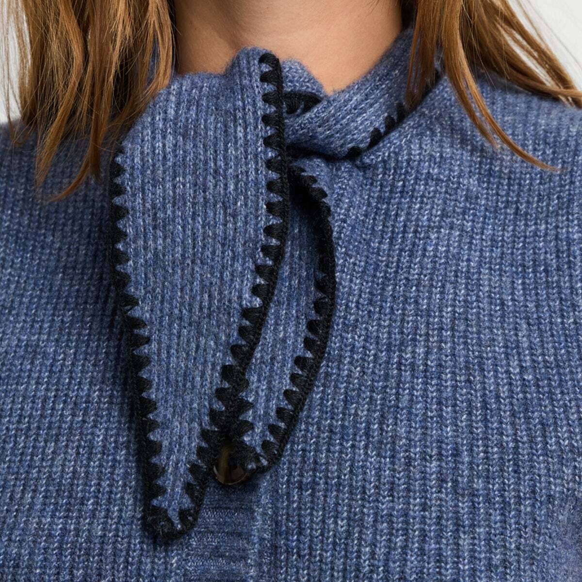 Gilet En Maille À Col Montant bleu acier, PEPE JEANS