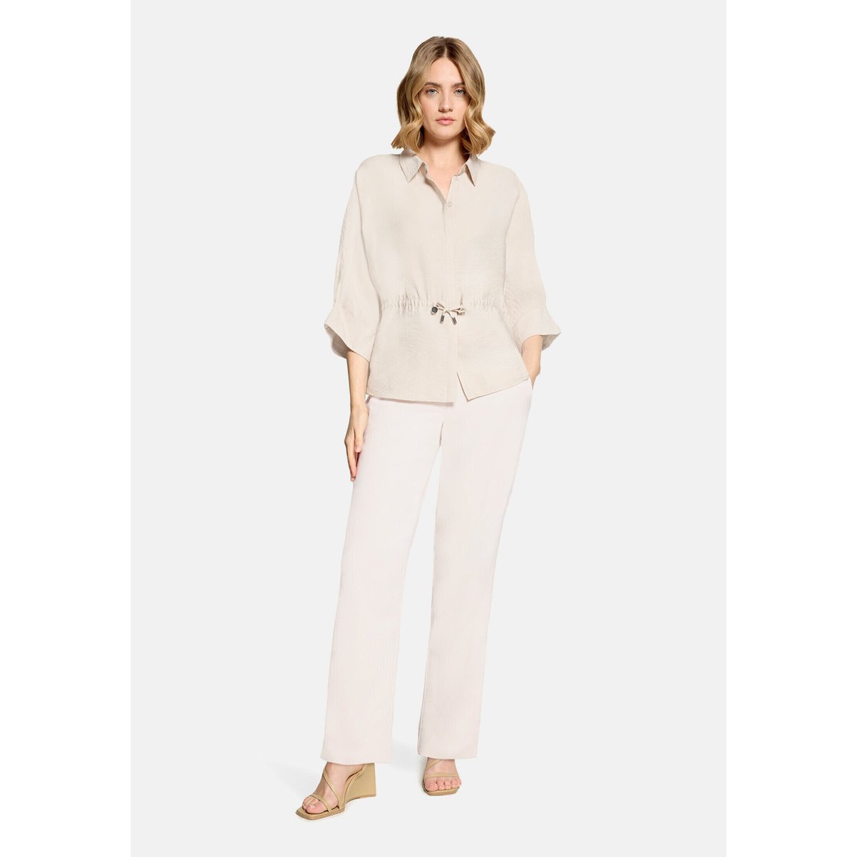 Veste façon blouse à cordon coulissant sous tunnel gris, BETTY BARCLAY