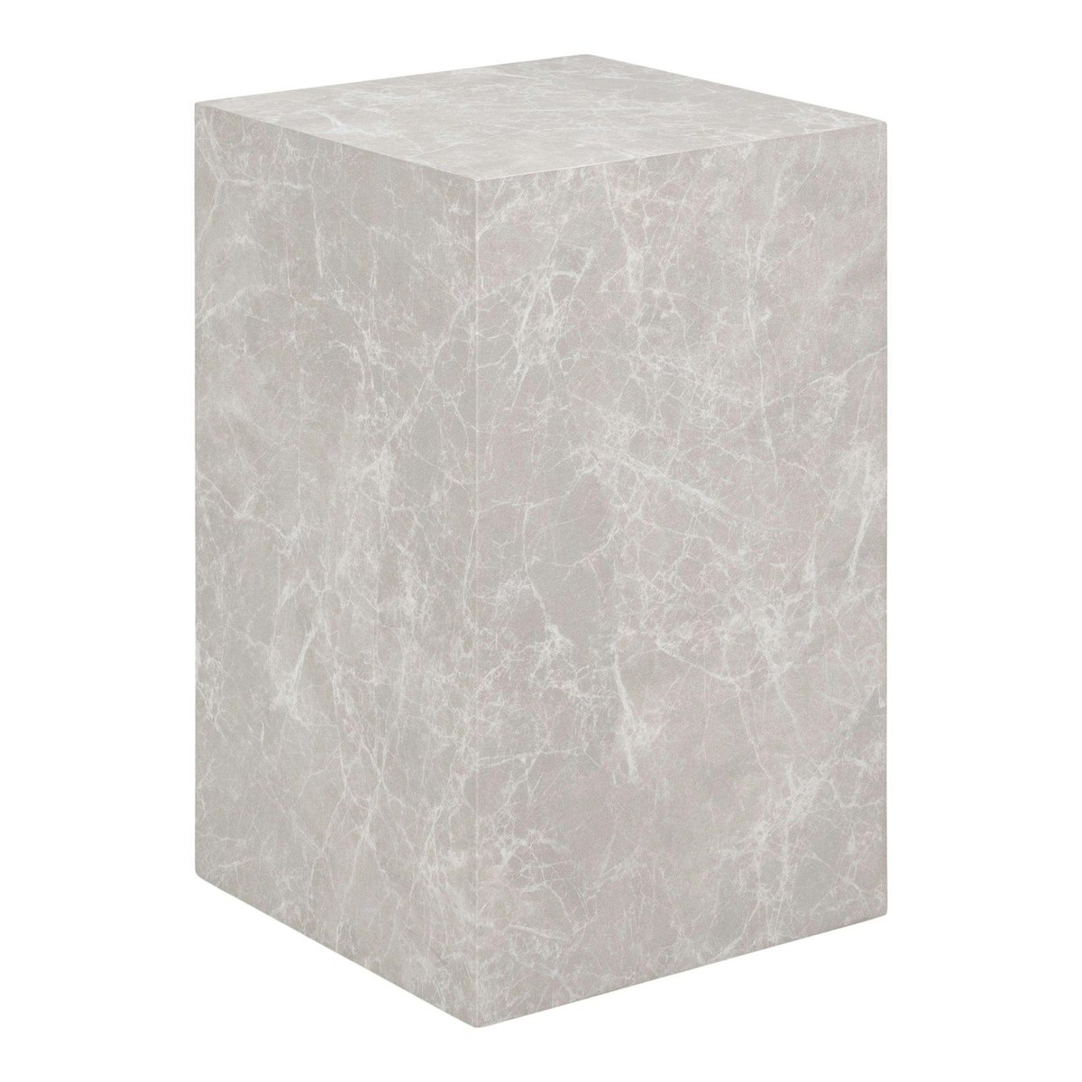 Bout de canapé design - forme haute, effet marbre beige TRINITE beige, PIER IMPORT