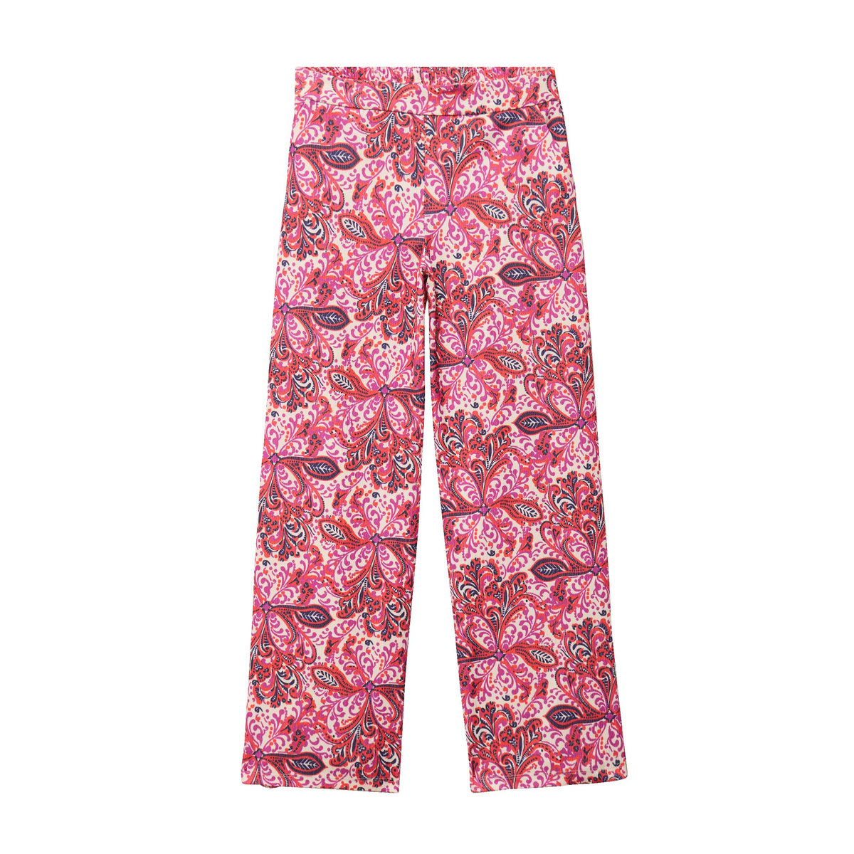 Pantalon large taille haute rose corail, BREAL
