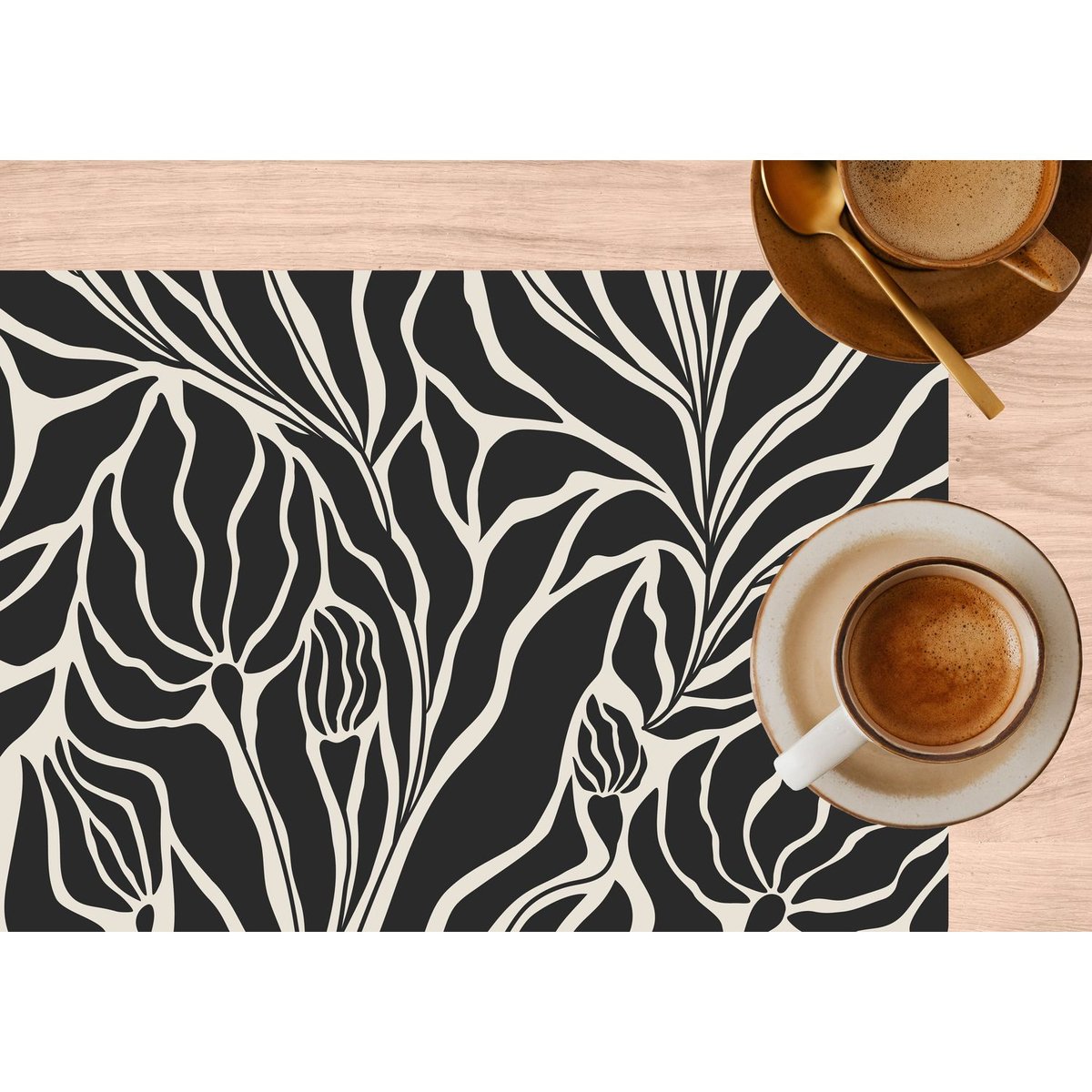 Lot de 2 sets de table LILITH noir, TOILINUX