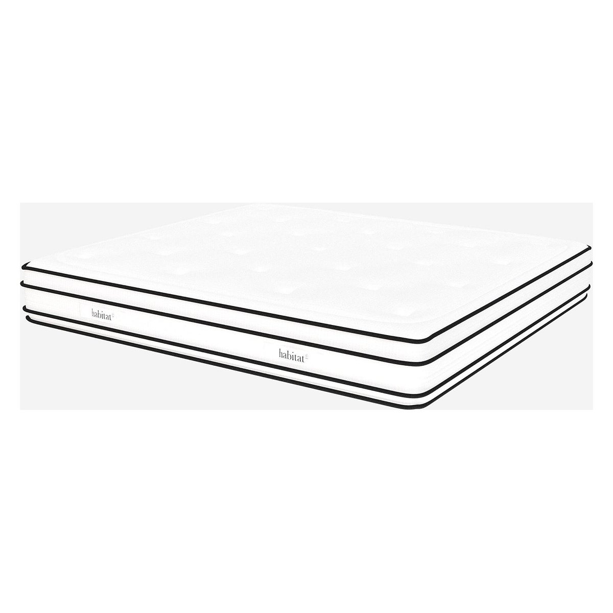Matelas hybride ressorts ensachés et mousse en mémoire de forme DREAM HYBRIDE blanc, HABITAT