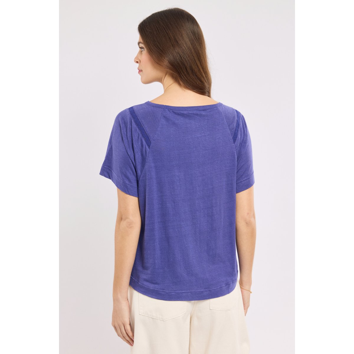 T-shirt Clyde en lin navy blue, TERRE & MER