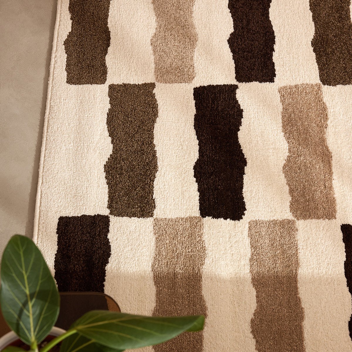 Tapis intérieur rayure retro SANTAL beige, NAZAR RUGS