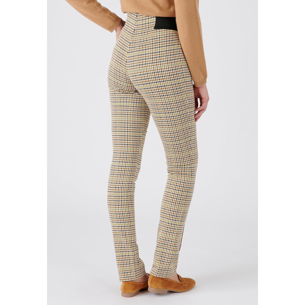Pantalon maille milano uni ou carreaux blanc jaune carreaux, DAMART